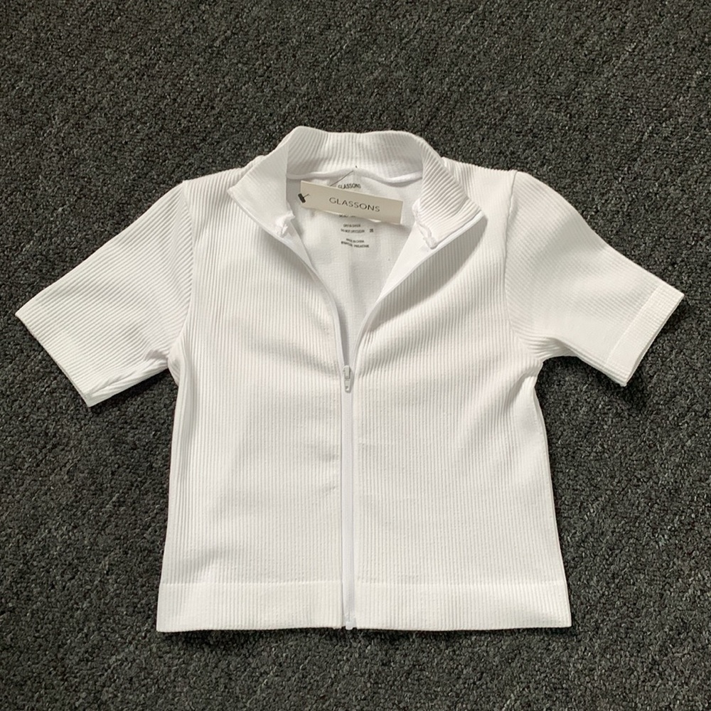 Glassons Cropped Zip Through Top